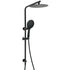 Matt Black Twin Shower Head 3 Modes Handheld 2in1 Wall Rail Arm Round 10 Inch