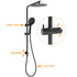 Matt Black Twin 10" Shower Head 3 Modes Handheld 2in1 Wall Rail Arm Round Taps