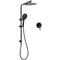 Matt Black Twin 10 Inch Shower Head 3 Modes Handheld 2in1 Wall Rail Arm Round Mixer