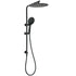 Matt Black Shower Set 12" Large Rain Head Handheld Sliding Rail Arm Round WELS