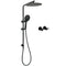 WELS Matt Black Shower Set 12" Large Rain Head Handheld Sliding Rail Arm Round Taps