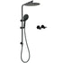 WELS Matt Black Shower Set 12" Large Rain Head Handheld Sliding Rail Arm Round Taps