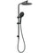 Matt Black Round 9" Rainfall Head Handheld Sliding Rail Wall Arm Dual Shower Set