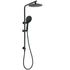 Matt Black Round 9" Rainfall Head Handheld Sliding Rail Wall Arm Dual Shower Set
