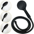 Matt Black Round 9" Rainfall Head Handheld Sliding Rail Wall Arm Dual Shower Taps Set