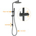 Matt Black Round 8" Rain Shower Head 3 Mode Handheld 2 in 1 Wall Arm Set