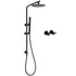 Matt Black Round 8" Rain Shower Head 3 Mode Handheld 2 in 1 Wall Arm Taps Set