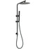 Matt Black Round 250mm Rain Shower Head Brass Handheld Slide Rail Riser Arm Set