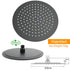 Matt Black Round 250mm Rain Shower Head Brass Handheld Slide Rail Riser Arm Set