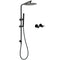 Matt Black Round 10" Rain Shower Head Brass Handheld Slide Rail Riser Arm Twin Taps Set