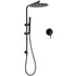 Matt Black Round 300mm Rain Shower Head Brass Handheld Riser Rail Set Diverter Mixer