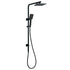 WELS Matt Black 8" Rainfall Shower Head 3 Modes Handheld Wall Rail Arm 2in1 Set