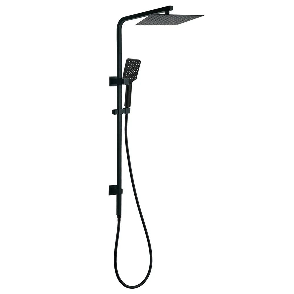 Matt Black Twin Shower Set Square 10