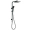 Matt Black Twin Shower Set Square 10" Rain Head 3 Modes Handheld Wall Arm Rail