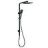 Matt Black Twin Shower Set Square 10" Rain Head 3 Modes Handheld Wall Arm Rail