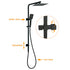 Matt Black Twin Shower Set Square 10" Rain Head 3 Modes Handheld Wall Arm Rail + Mixer