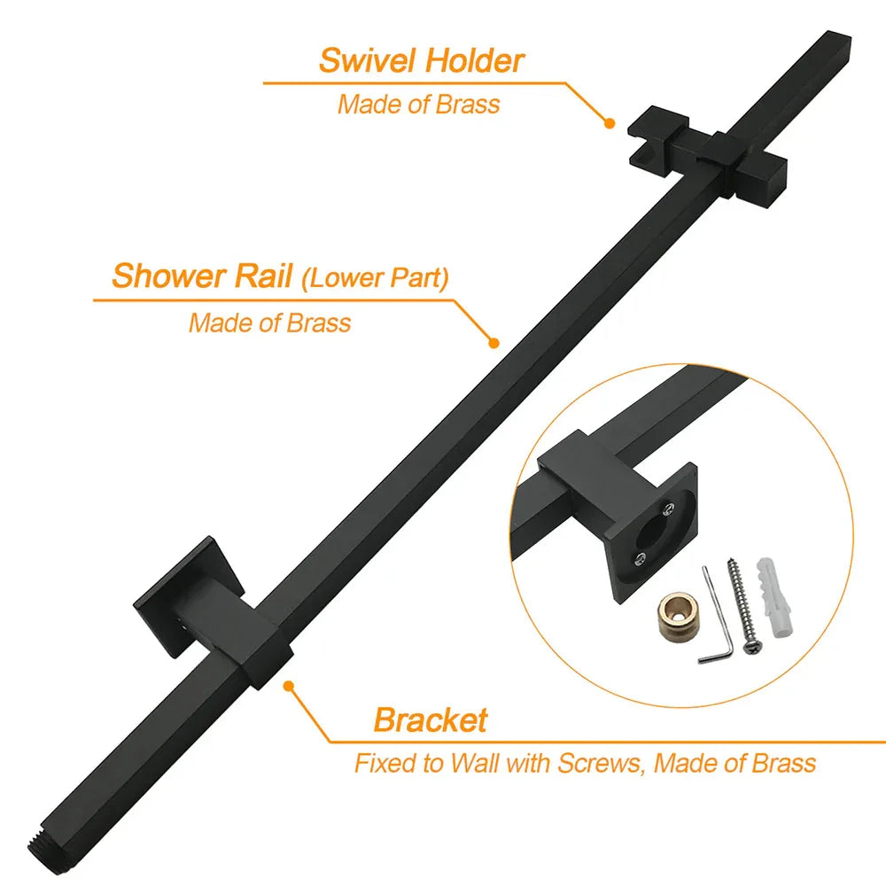 Matt Black Twin Shower Set Square 10