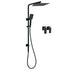 Dual Shower Square Large 12" Rainfall Head 3 Modes Handheld Wall Rail Twin Taps Matt Black