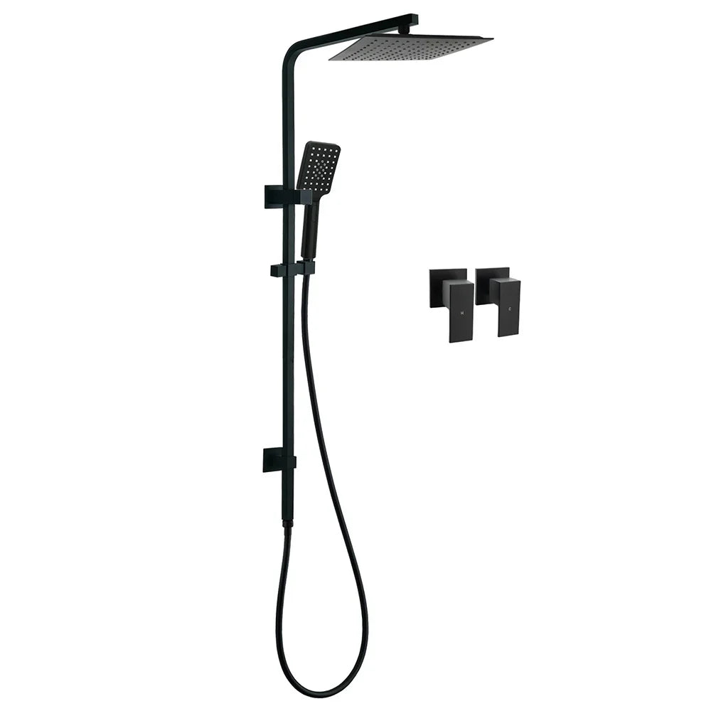 Matt Black Dual Shower Square 10