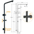 Matt Black Dual Shower Square 10" Rain Head 3 Modes Handheld Brass Silde Rail Twin Taps