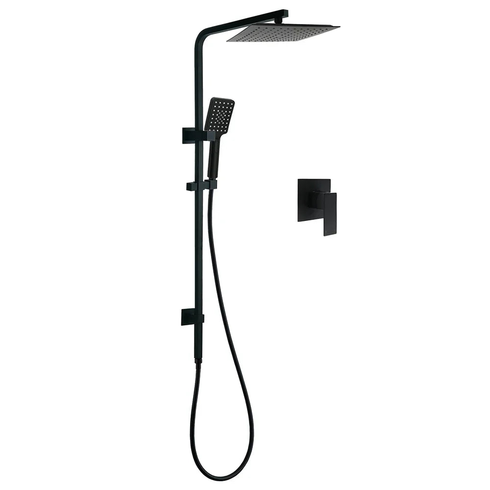 Matt Black Dual Shower Square 10