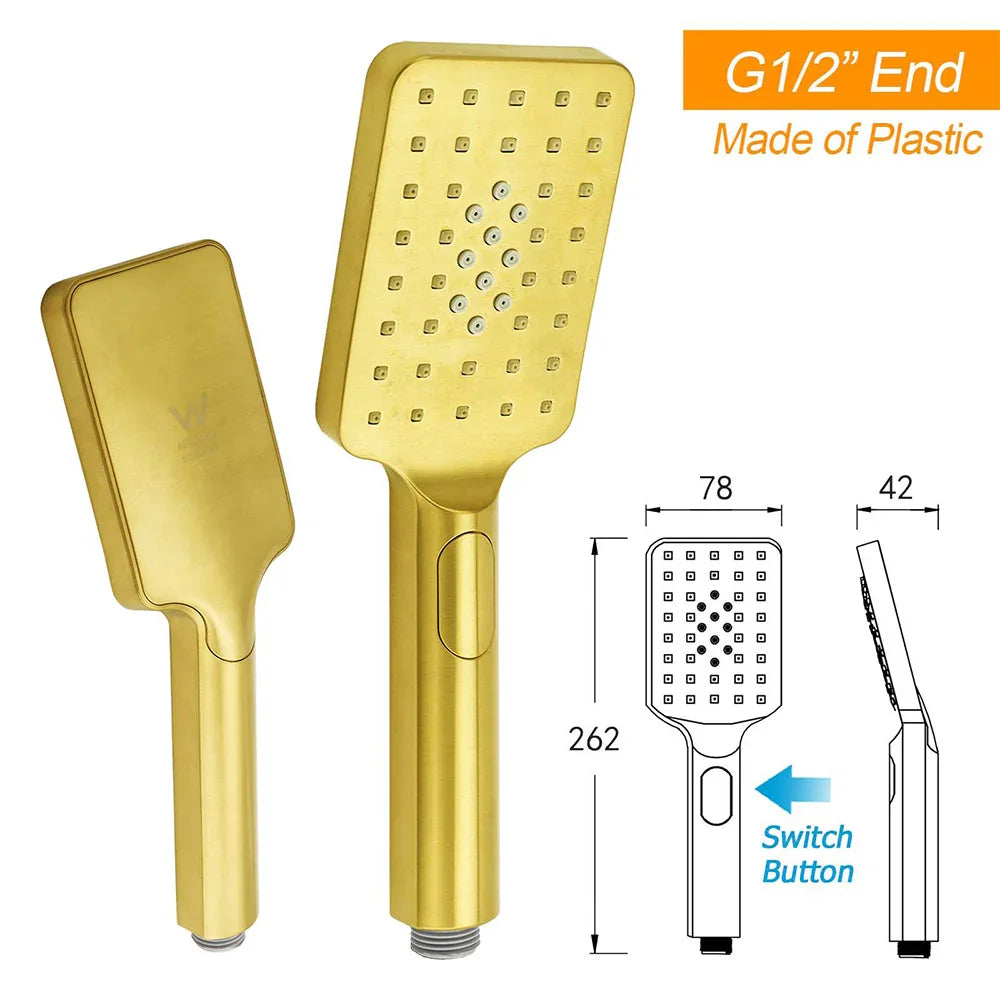 Brushed Gold Square Shower 10