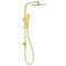 WELS Brushed Gold Square Shower 12" Large Rain Head Handheld Silde Rail Arm 2in1 Set