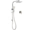 Brushed Nickel Square Twin Shower Set 8" Rain Head 3 Modes Handheld Silding Rail Mixer