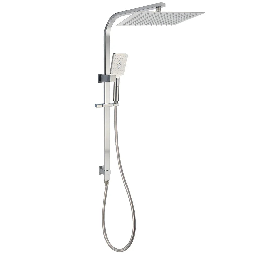 Brushed Nickel Square 2in1 Shower Set Large 12