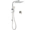 Brushed Nickel Square Twin Shower Set 12" Rain Head 3 Modes Handheld Silding Rail Wall Mixer