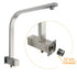 Brushed Nickel Square Twin Shower Set 12" Rain Head 3 Modes Handheld Silding Rail Wall Mixer