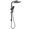 WELS Matt Black Dual Shower Set 10" Square Rain Head Handheld Silde Rail Arm Kit