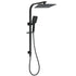 WELS Matt Black Dual Shower Set 10" Square Rain Head Handheld Silde Rail Arm Kit
