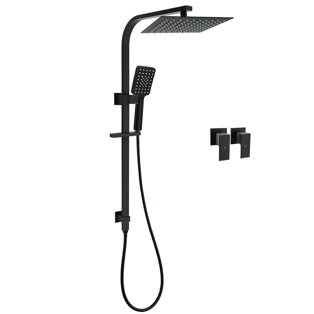 WELS Matt Black 2in1 Shower Set 10