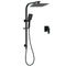 WELS Matt Black 2in1 Shower Set 10" Square Rain Head Handheld Silde Rail Arm Mixer Valve
