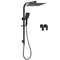 Dual Shower Set Matt Black 12" Rainfall Head 3 Modes Handheld Silding Rail Combo Double Taps