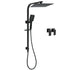 Dual Shower Set Matt Black 12" Rainfall Head 3 Modes Handheld Silding Rail Combo Double Taps