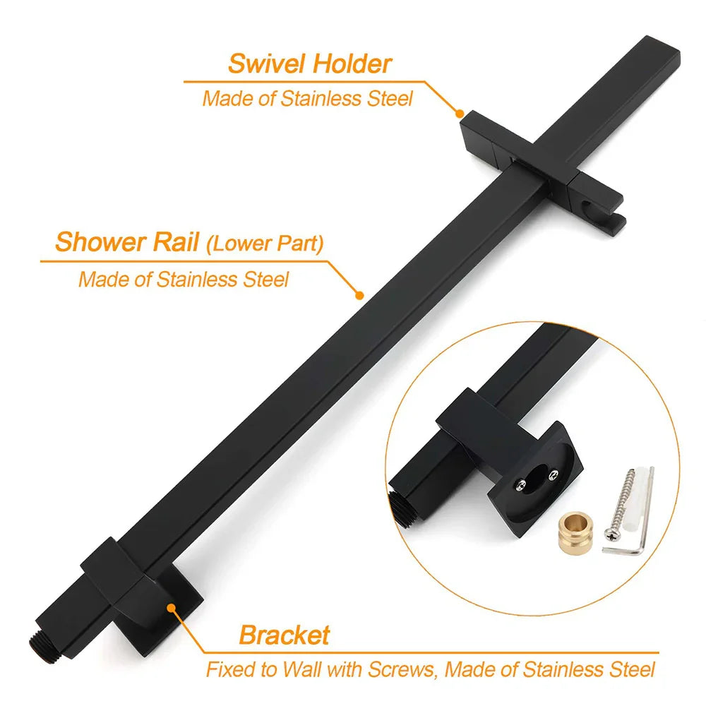 Dual Shower Set Matt Black 12
