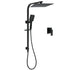 Dual Shower Set Matt Black 12" Rainfall Head 3 Modes Handheld Silding Rail Combo Mixer