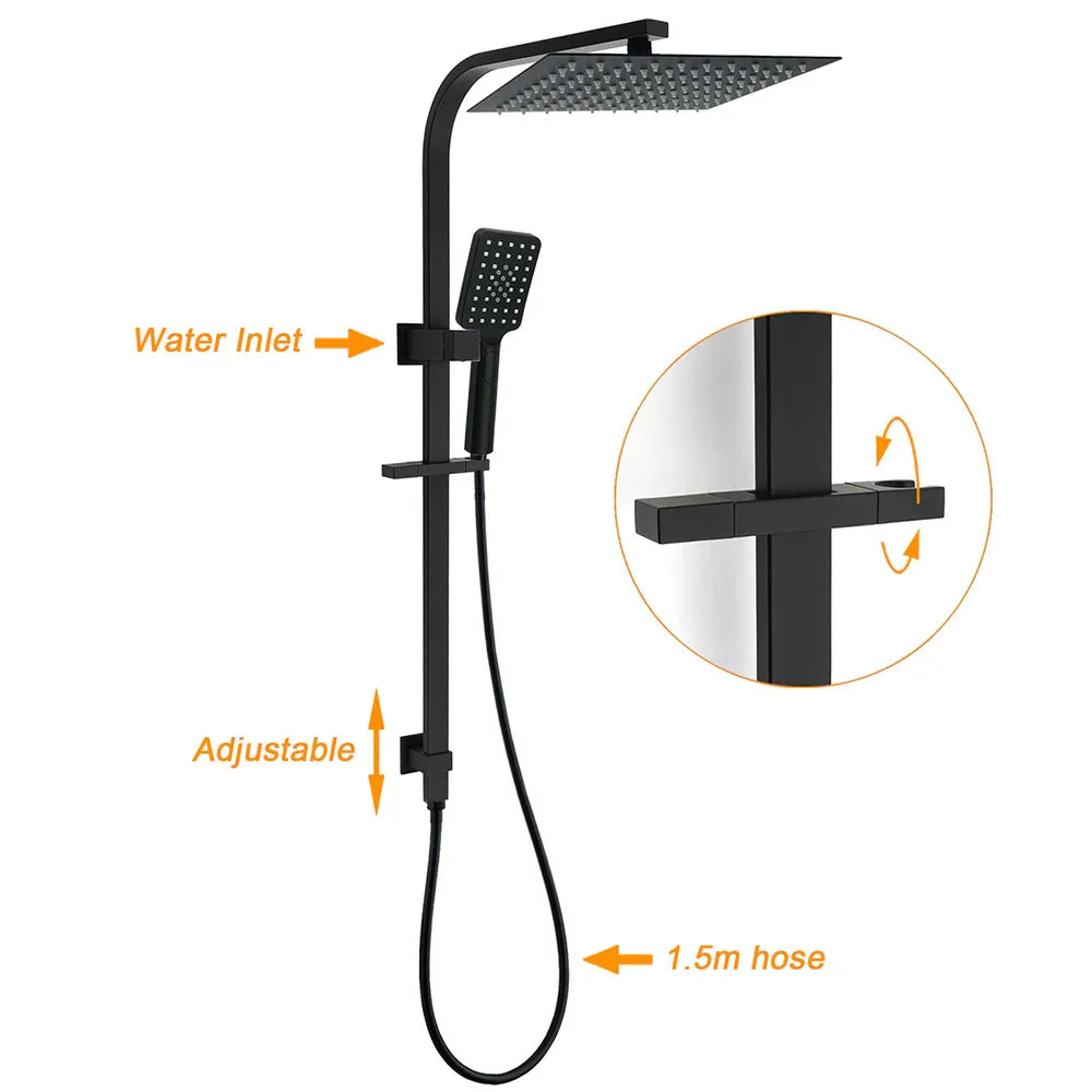 Dual Shower Set Matt Black 12