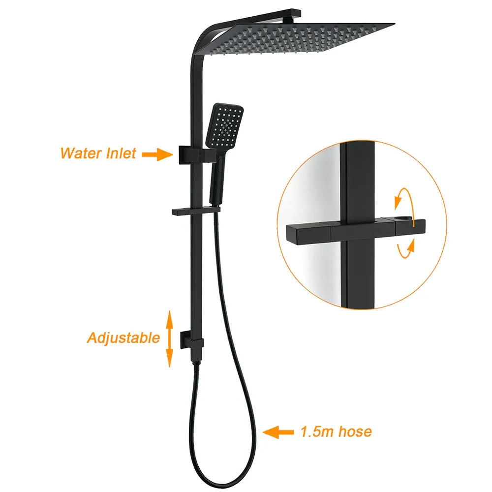 WELS Twin Shower Set Matt Black Large 16