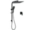 WELS Matt Black Dual Shower Set Large 16" Rainfall Head 3 Modes Handheld Silding Rail Combo Mixer