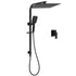 WELS Matt Black Dual Shower Set Large 16" Rainfall Head 3 Modes Handheld Silding Rail Combo Mixer