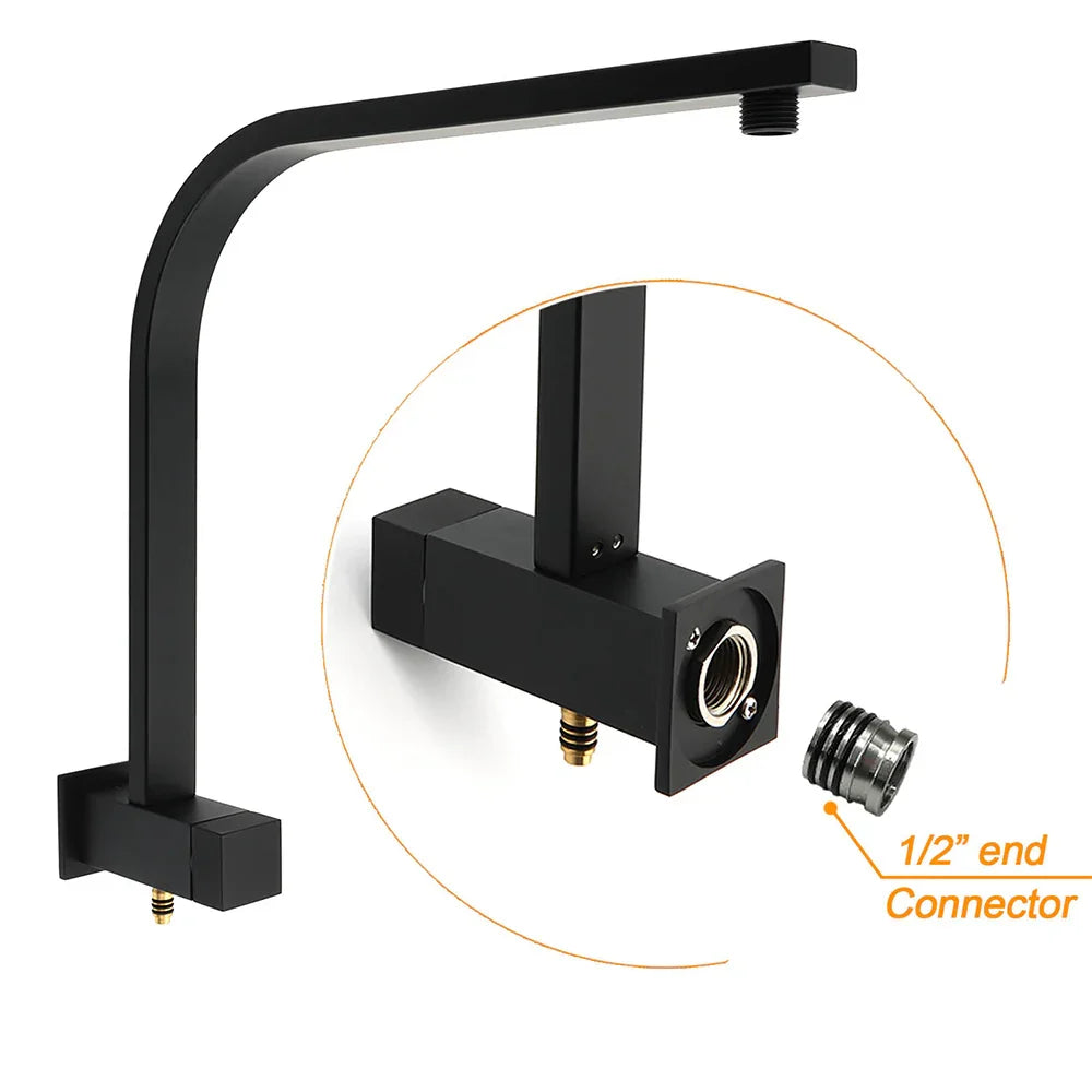 Matt Black Square 2in1 Shower 10