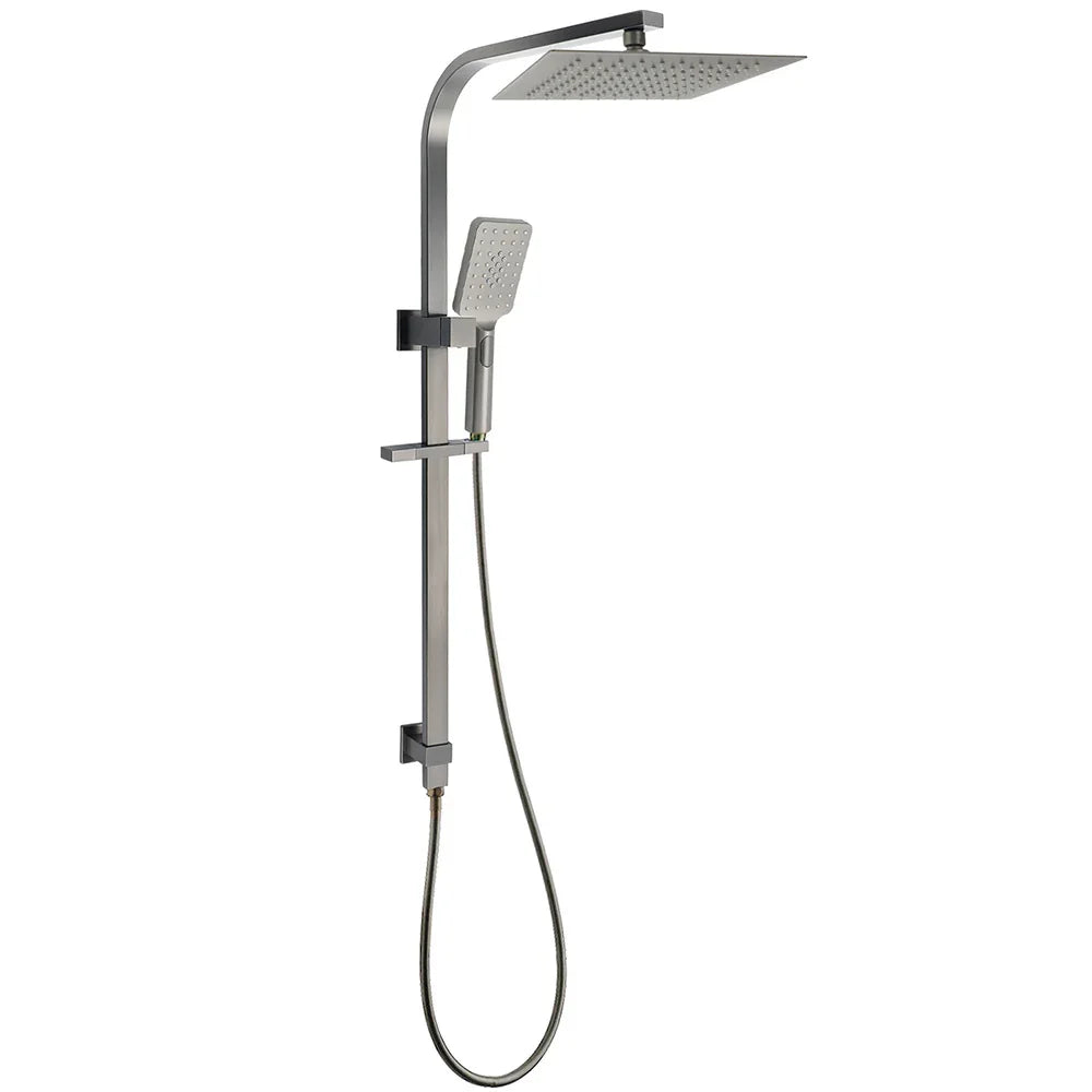 Gun Metal Double Square Shower Head Set 10