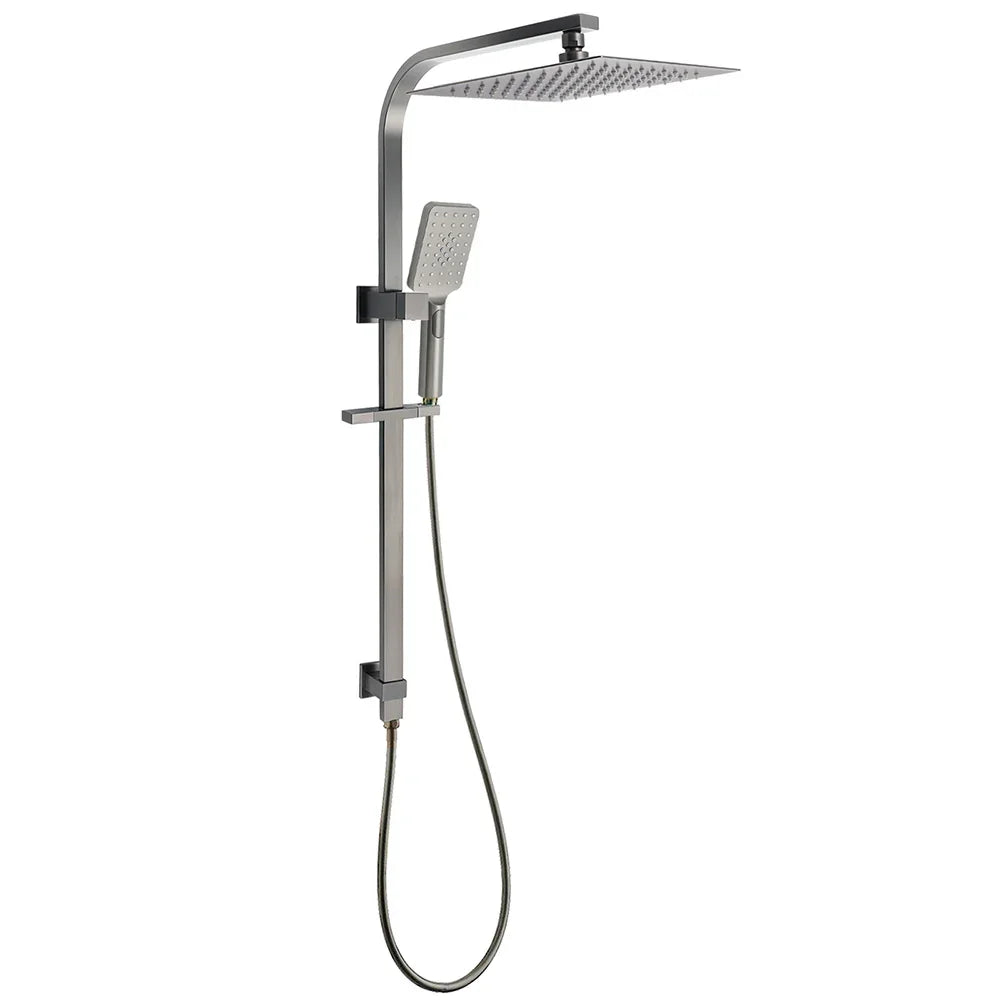 WELS Gun Metal Double Square Shower Head Set 12