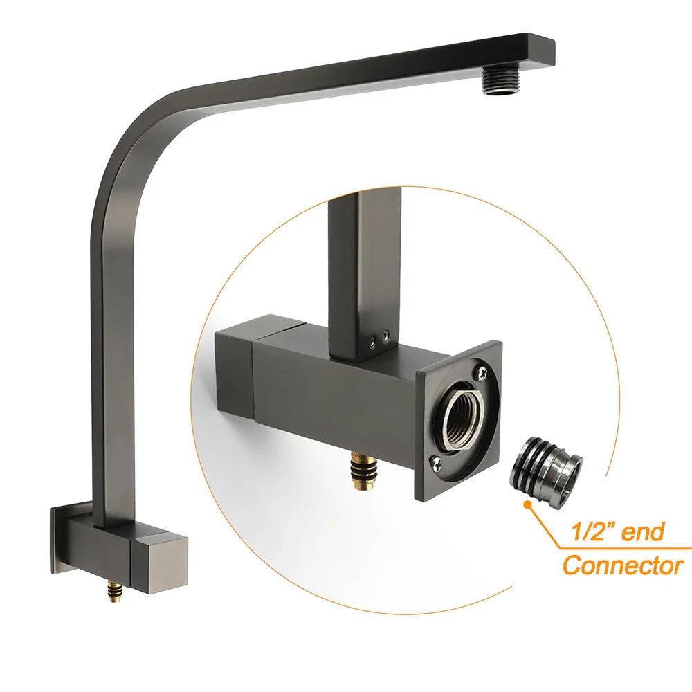 WELS Gun Metal Double Square Shower Head Set 12