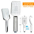 WELS Twin Square Shower Set 8" Rain Shower Head 3 Function Handheld Rail Arm Combo
