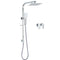 Chrome Twin Square Shower Set 8" Rain Shower Head 3 Function Handheld Rail Arm Taps