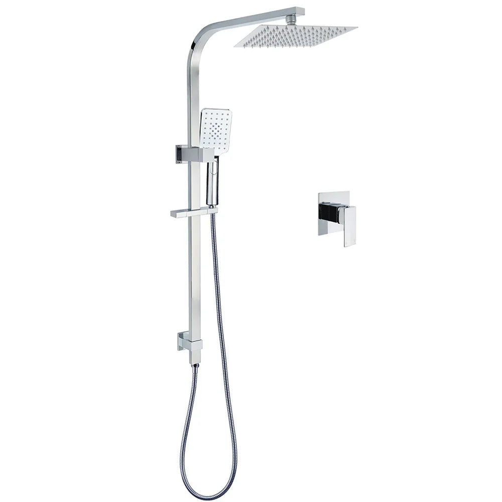Chrome Twin Square Shower Set 8